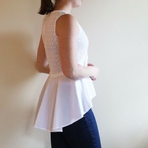 HD in Paris by Anthropologie Eyelet Cutout Empire Waist Flounce Poplin T…